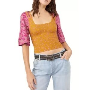 Revolve Free People Marigold Top Golden Combo,‎ Medium, NWT